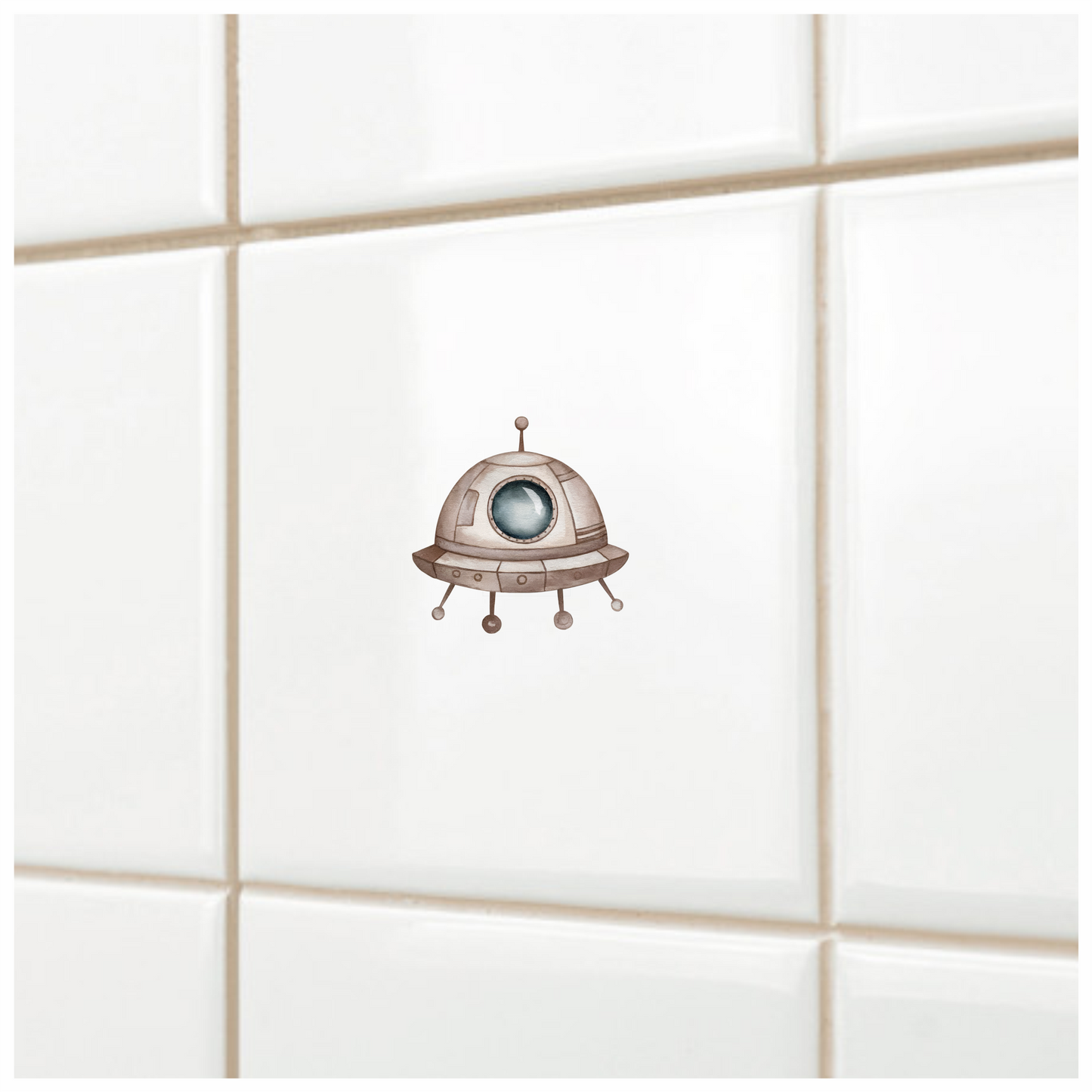 Alien Breed Spaceship Round Window Brown Vinyl Decal Sticker