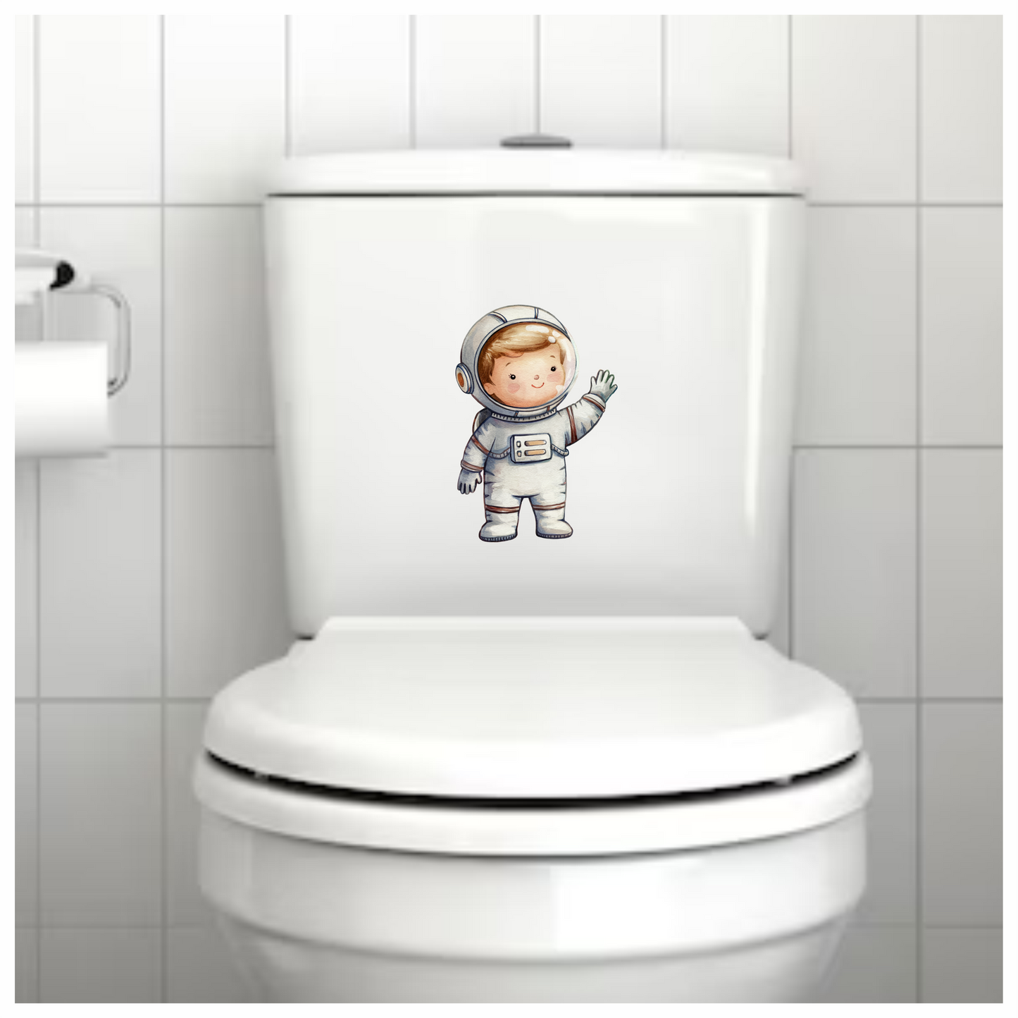 Astronaut Child Character White Suit Vinyl Decal Sticker