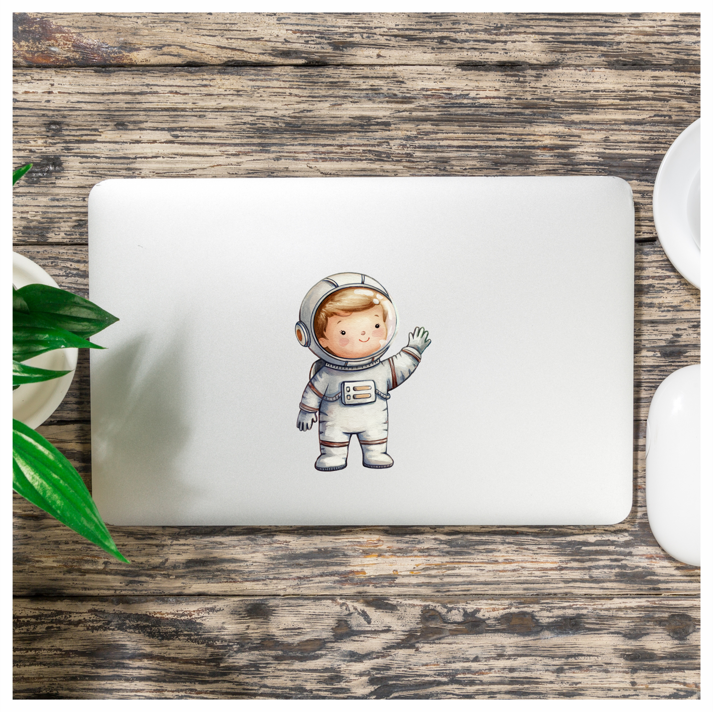 Astronaut Child Character White Suit Vinyl Decal Sticker