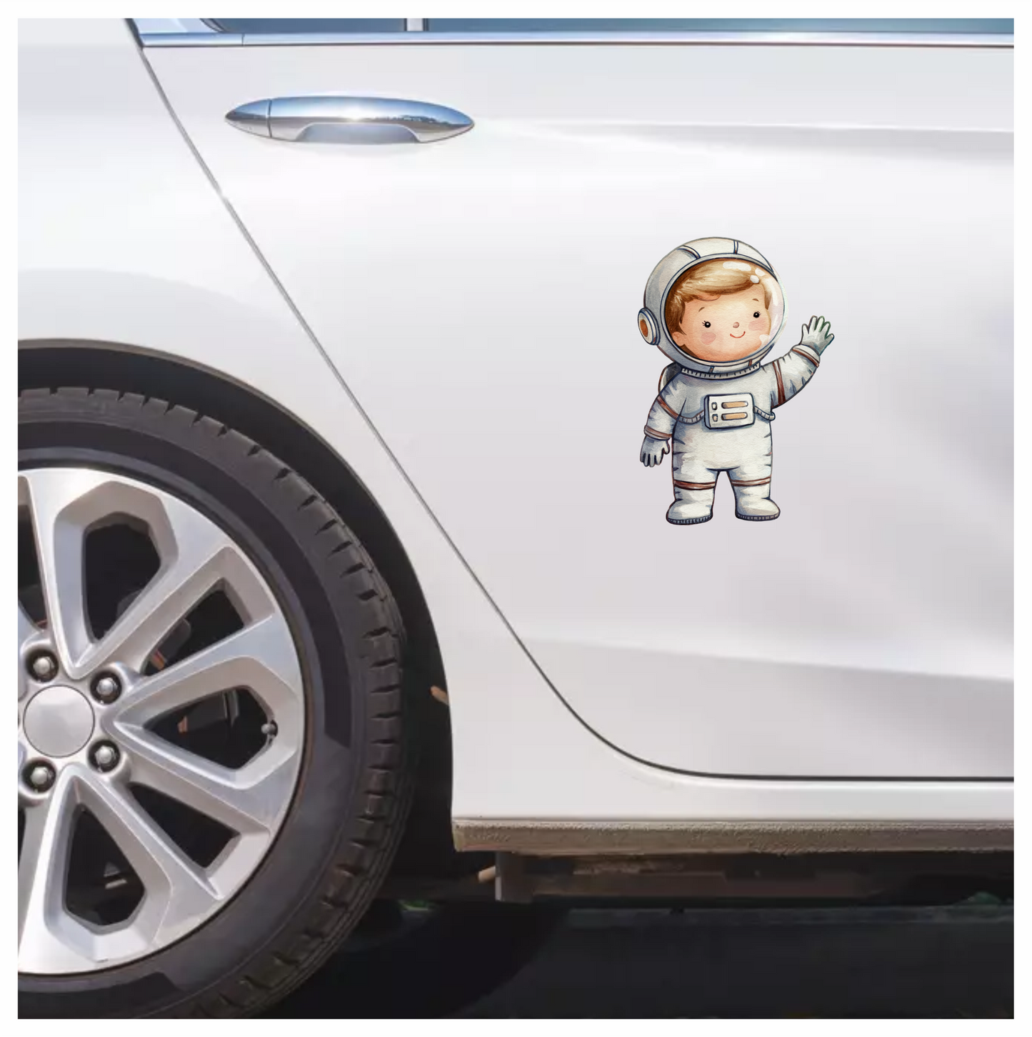 Astronaut Child Character White Suit Vinyl Decal Sticker