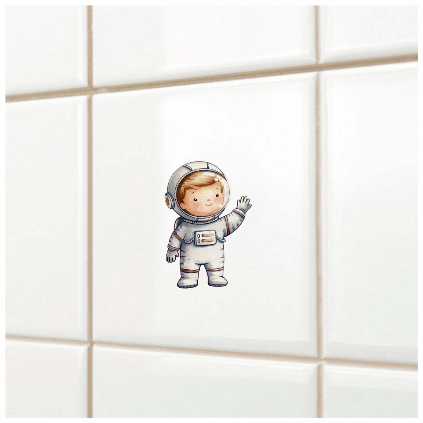 Astronaut Child Character White Suit Vinyl Decal Sticker