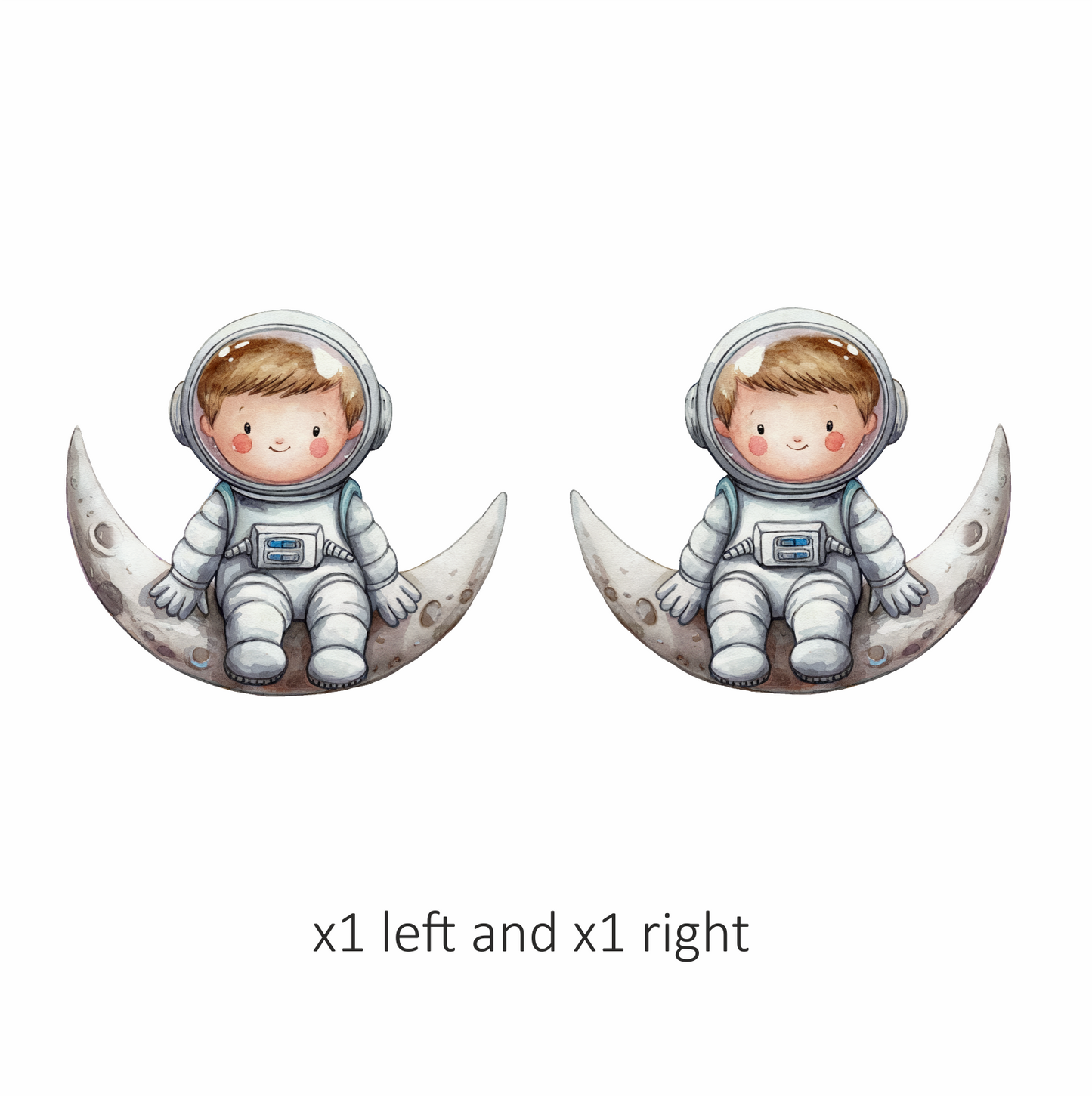 Astronaut Child Sitting On Grey Moon Vinyl Decal Sticker