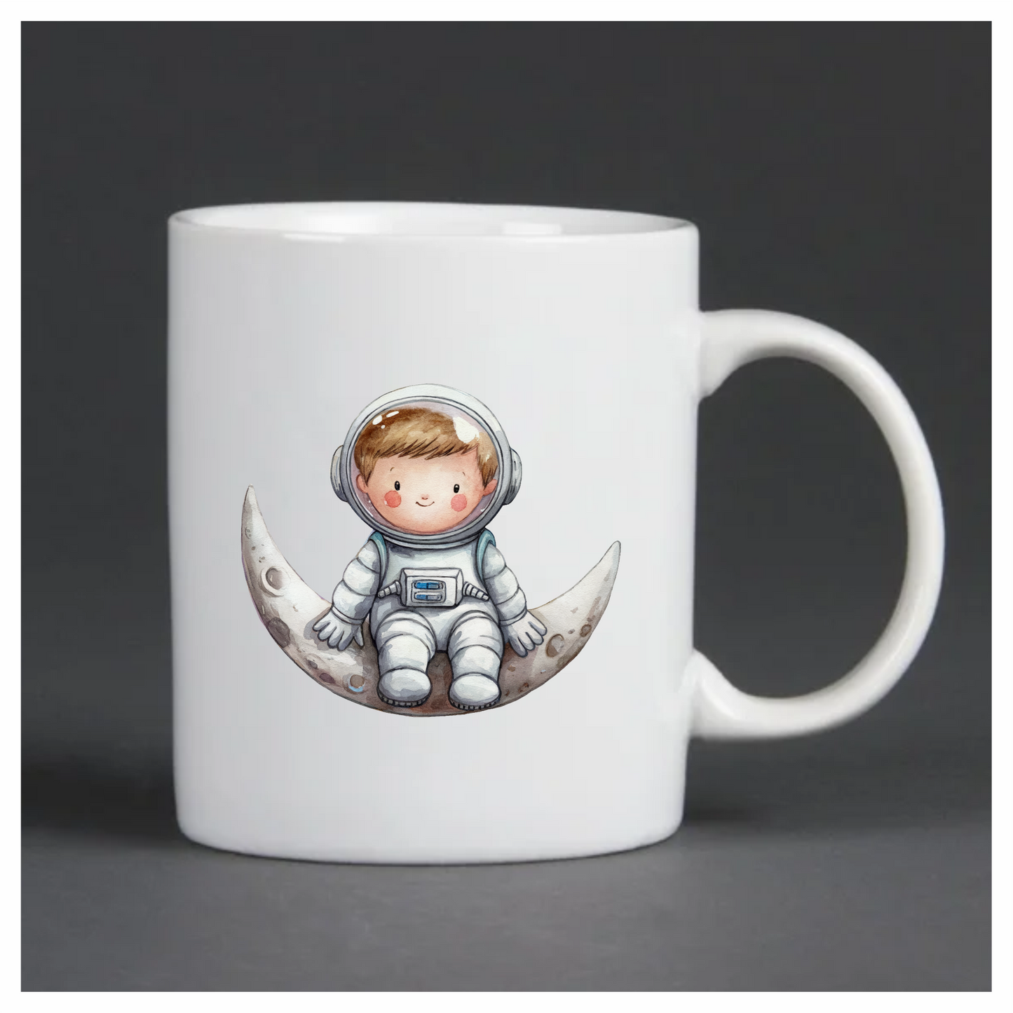Astronaut Child Sitting On Grey Moon Vinyl Decal Sticker