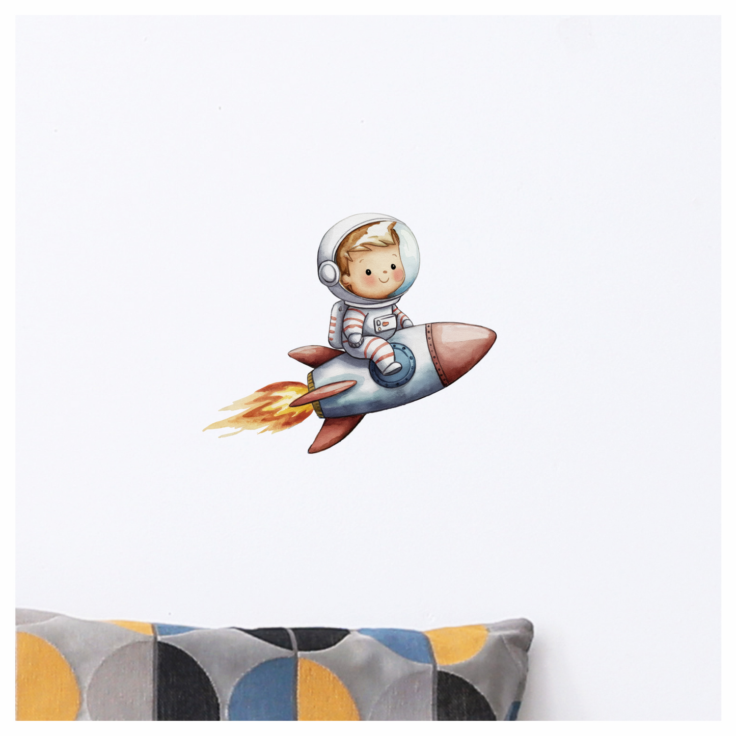Baby Astronaut Riding Red Rocket Vinyl Decal Sticker