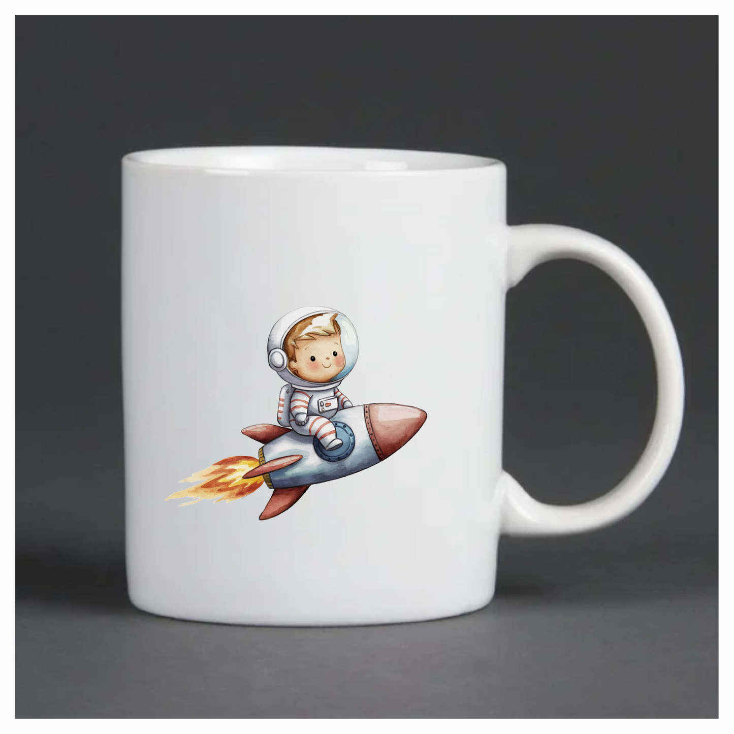 Baby Astronaut Riding Red Rocket Vinyl Decal Sticker