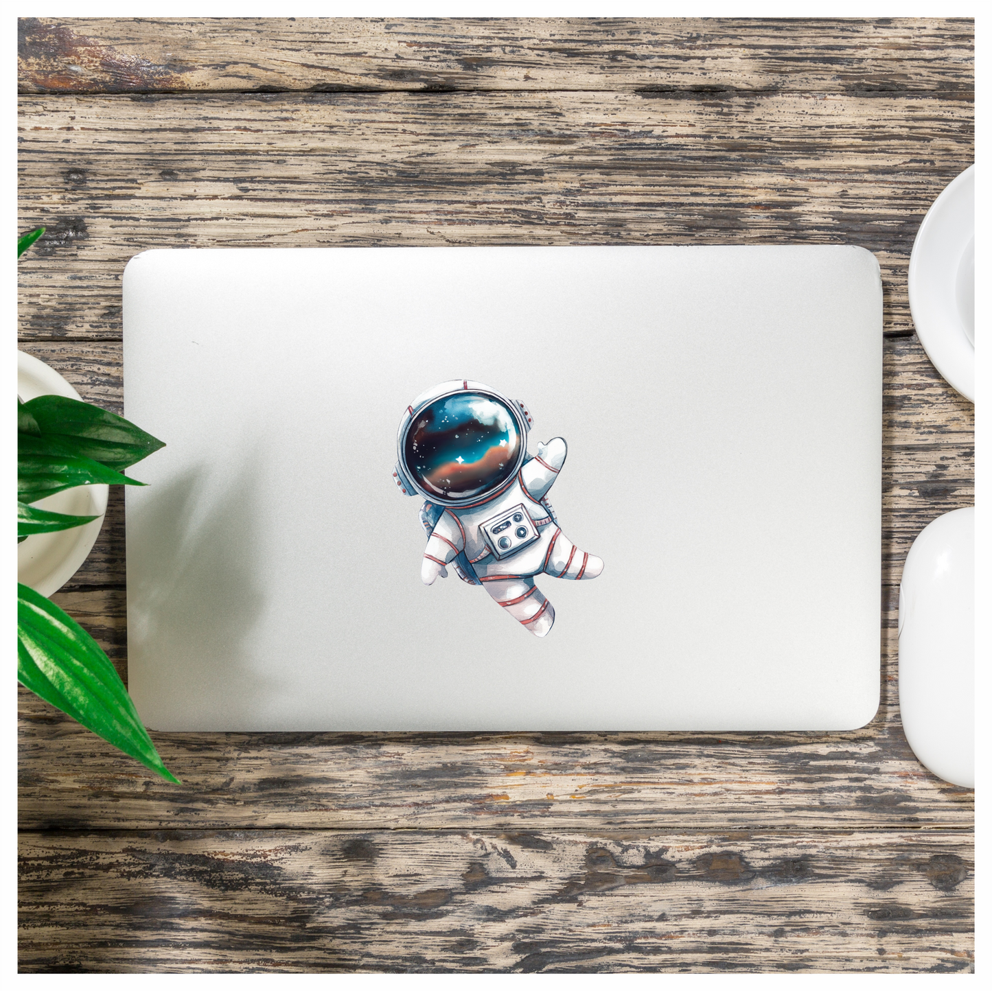 Astronaut Cartoon Space Blue Suit Vinyl Decal Sticker