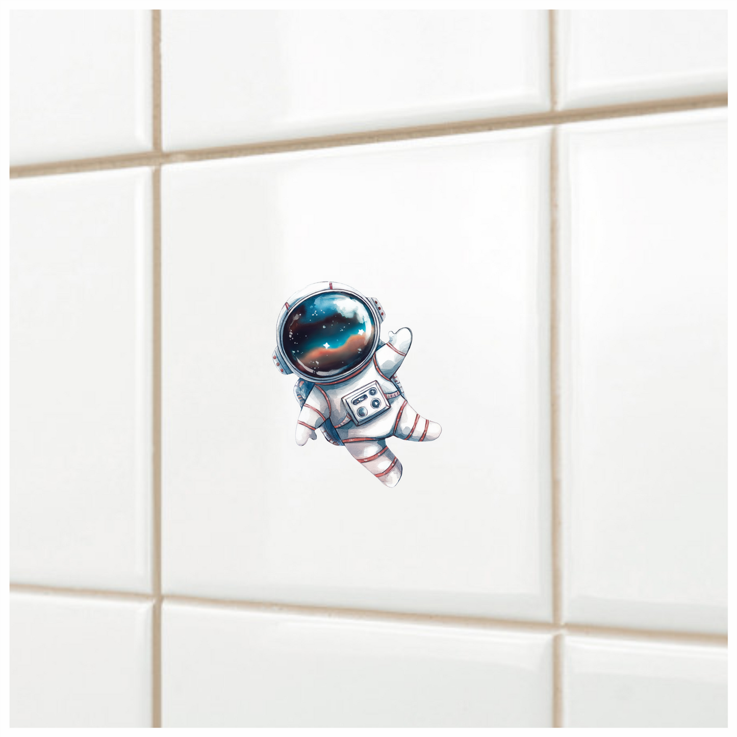 Astronaut Cartoon Space Blue Suit Vinyl Decal Sticker