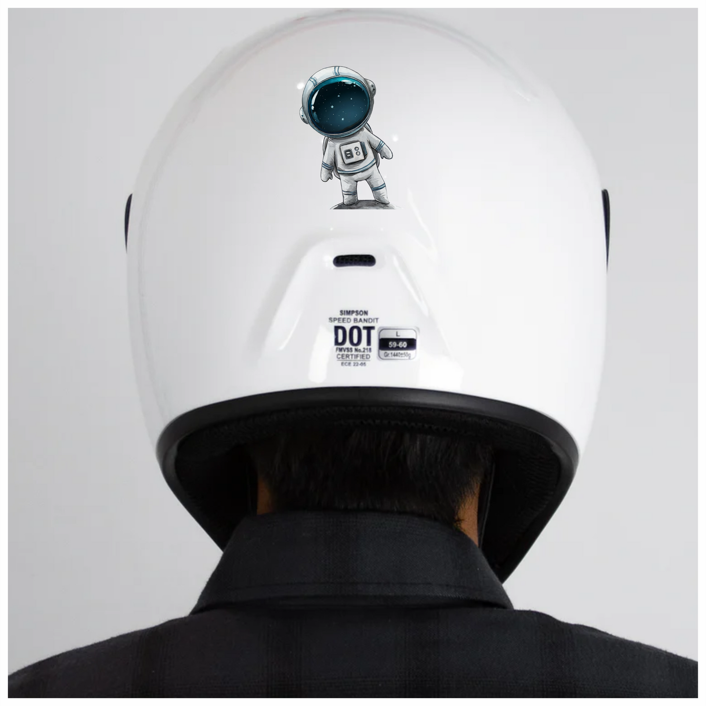 Astronaut Character With Blue Helmet Vinyl Decal Sticker