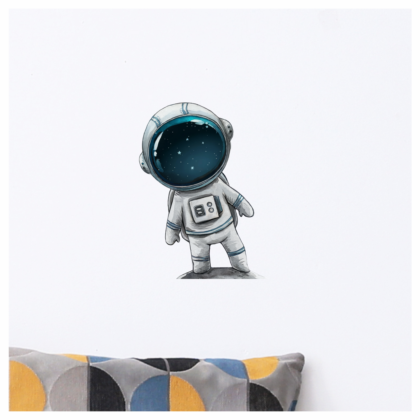 Astronaut Character With Blue Helmet Vinyl Decal Sticker
