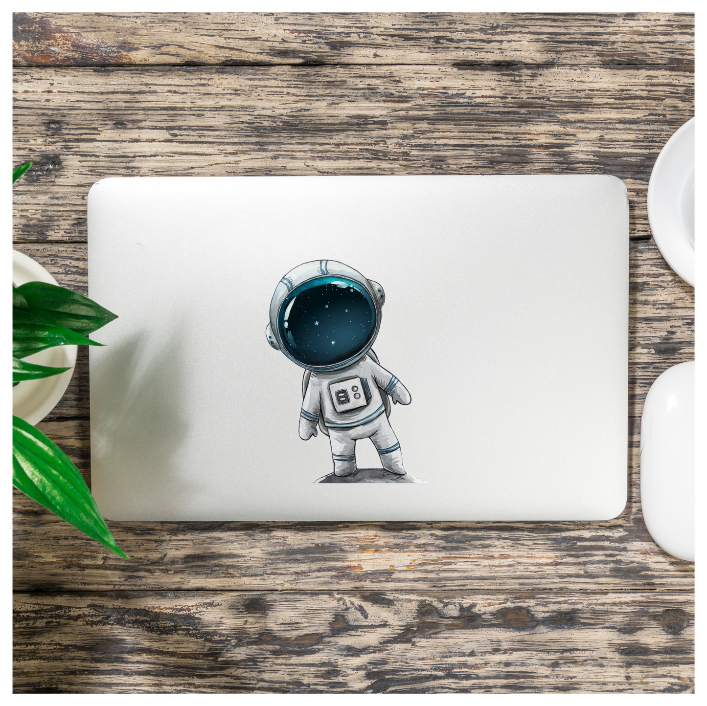 Astronaut Character With Blue Helmet Vinyl Decal Sticker