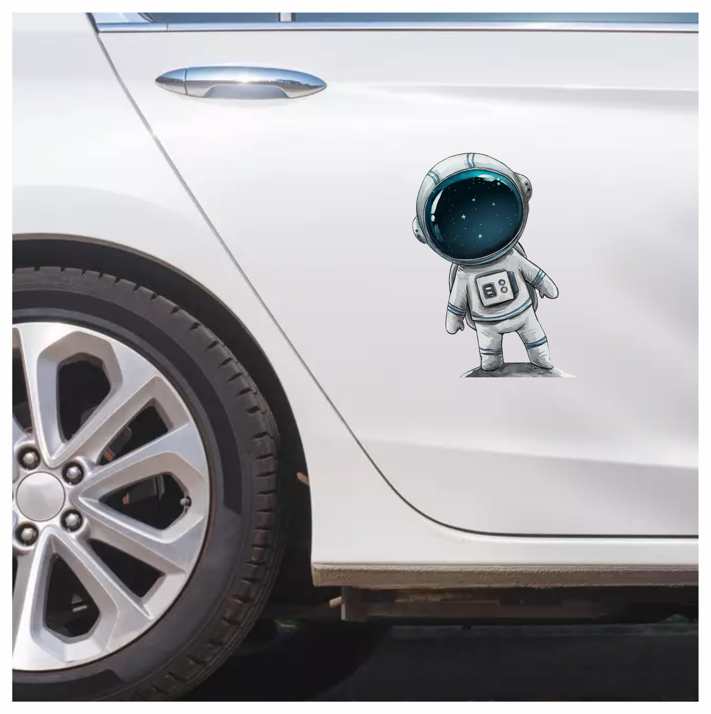 Astronaut Character With Blue Helmet Vinyl Decal Sticker