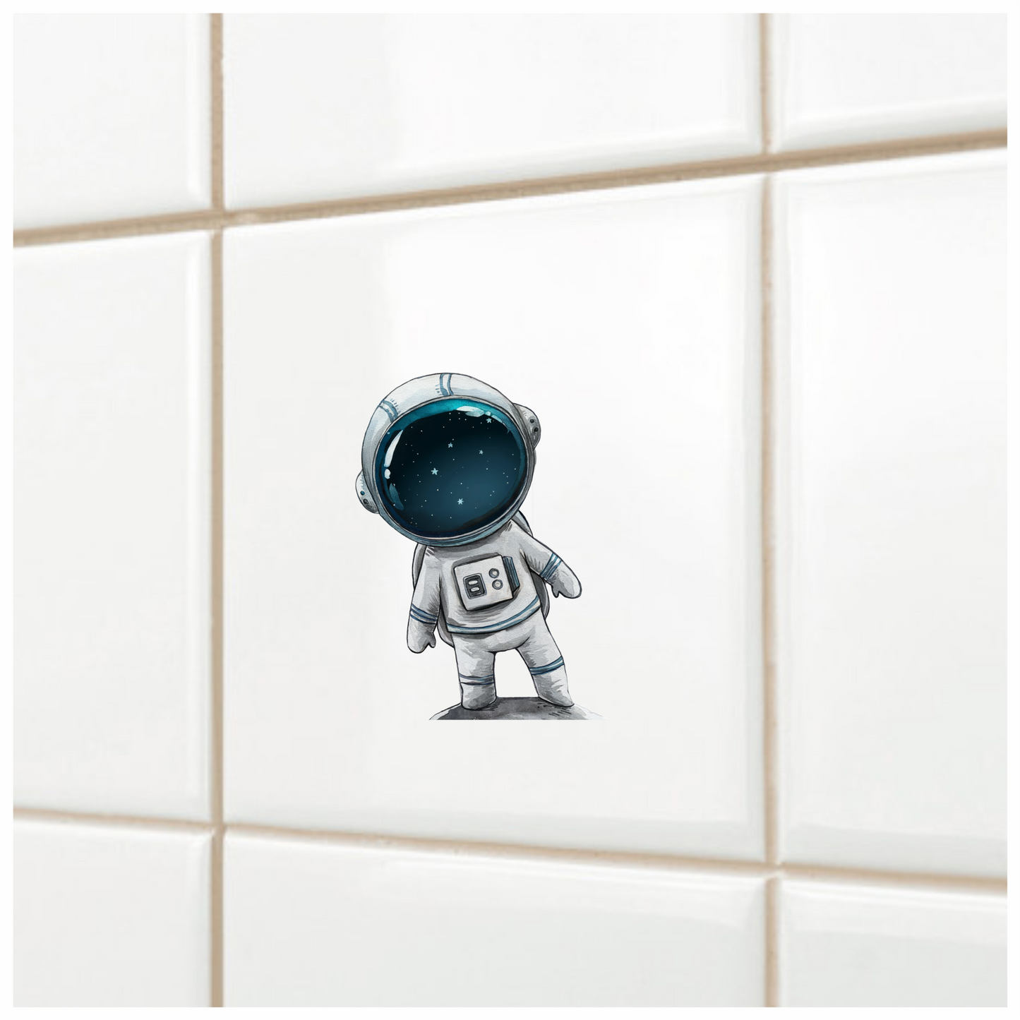 Astronaut Character With Blue Helmet Vinyl Decal Sticker