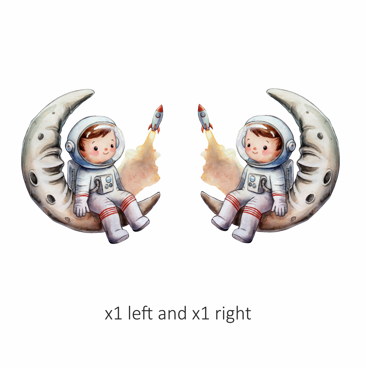 Astronaut Child Sitting On Grey Moon Vinyl Decal Sticker
