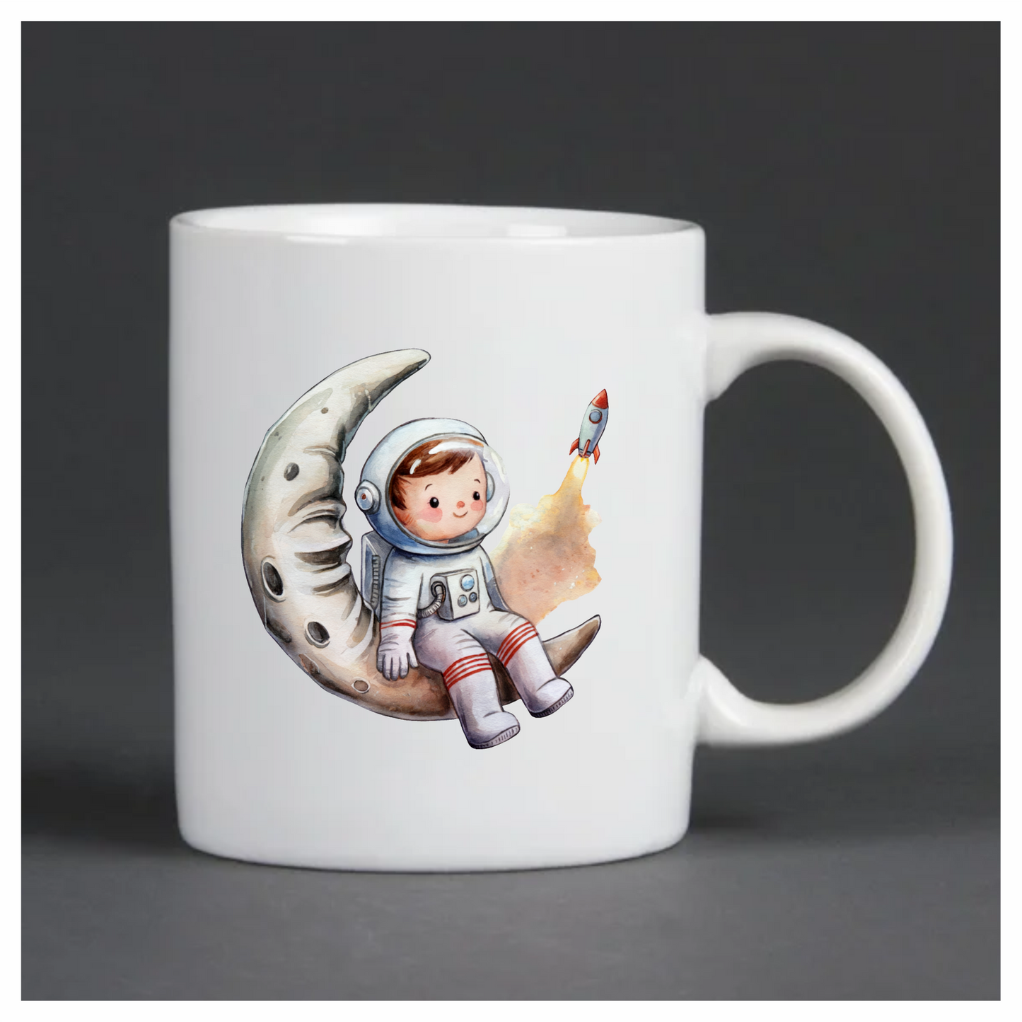 Astronaut Child Sitting On Grey Moon Vinyl Decal Sticker