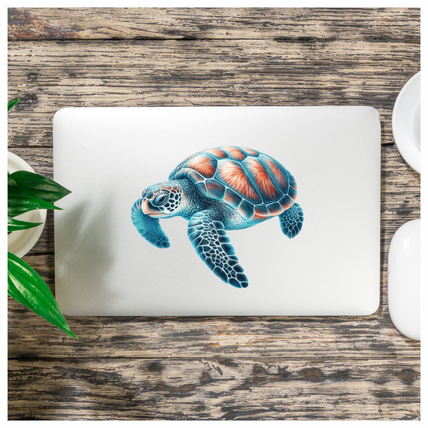 Sea Turtle Blue Shell Ocean Vinyl Decal Sticker