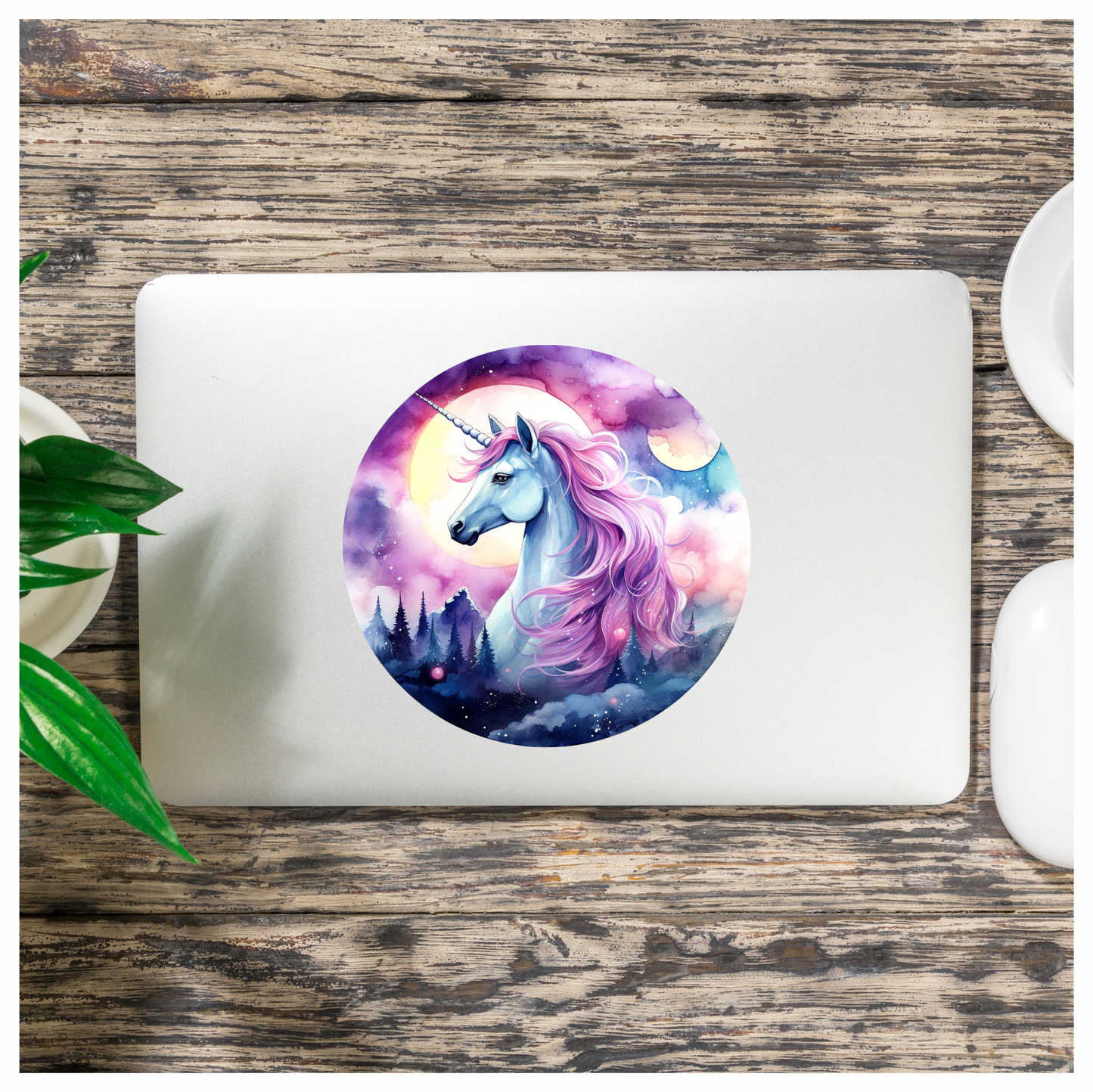 Unicorn Horse Blue Coat Pink Mane Vinyl Decal Sticker