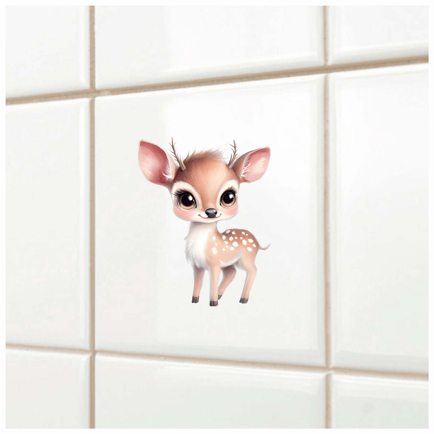 Cute Baby Deer With Brown Fur Vinyl Decal Sticker