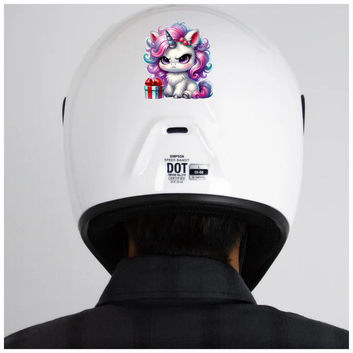 Angry Unicorn Puppy With Pink Gift Vinyl Decal Sticker