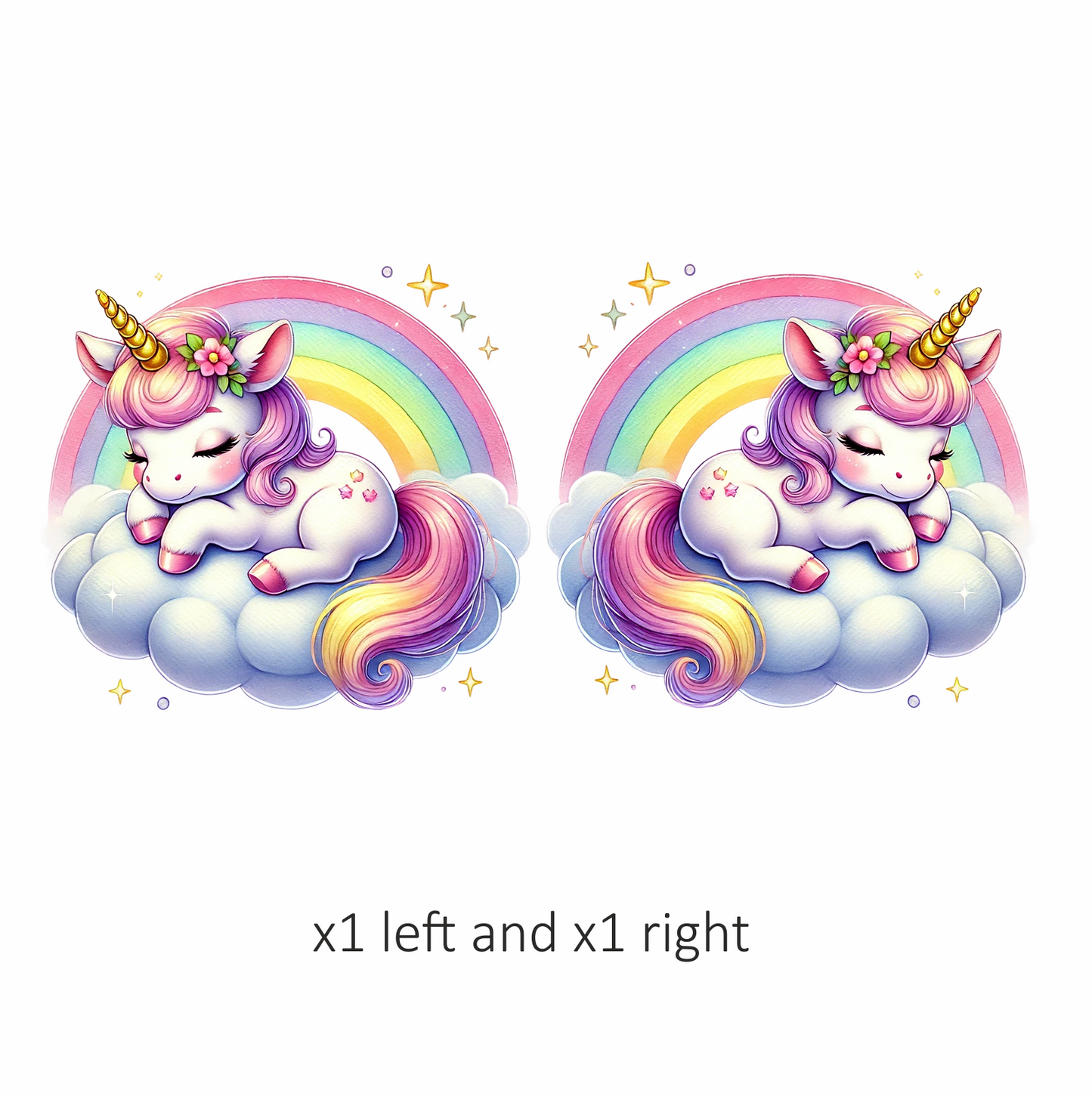 Sleeping Unicorn Pony Pink Rainbow Cloud Vinyl Decal Sticker