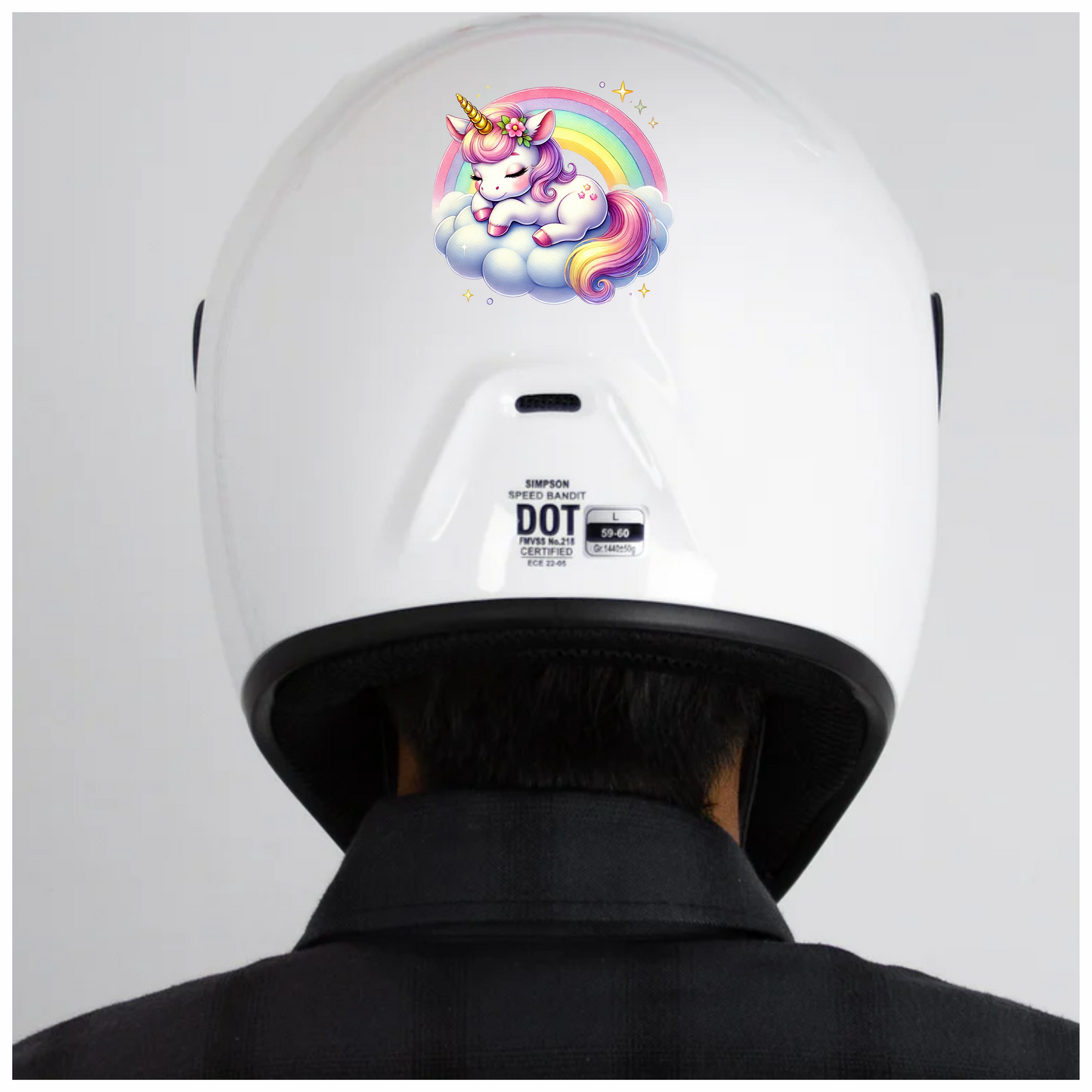 Sleeping Unicorn Pony Pink Rainbow Cloud Vinyl Decal Sticker
