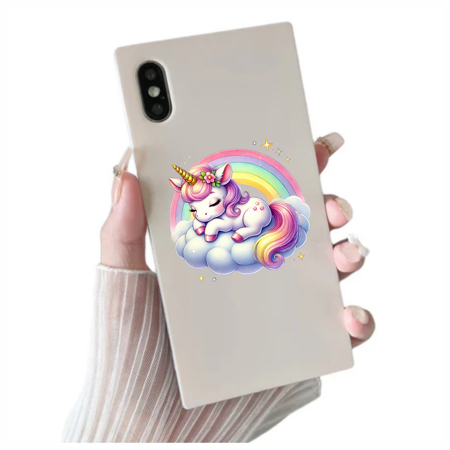 Sleeping Unicorn Pony Pink Rainbow Cloud Vinyl Decal Sticker