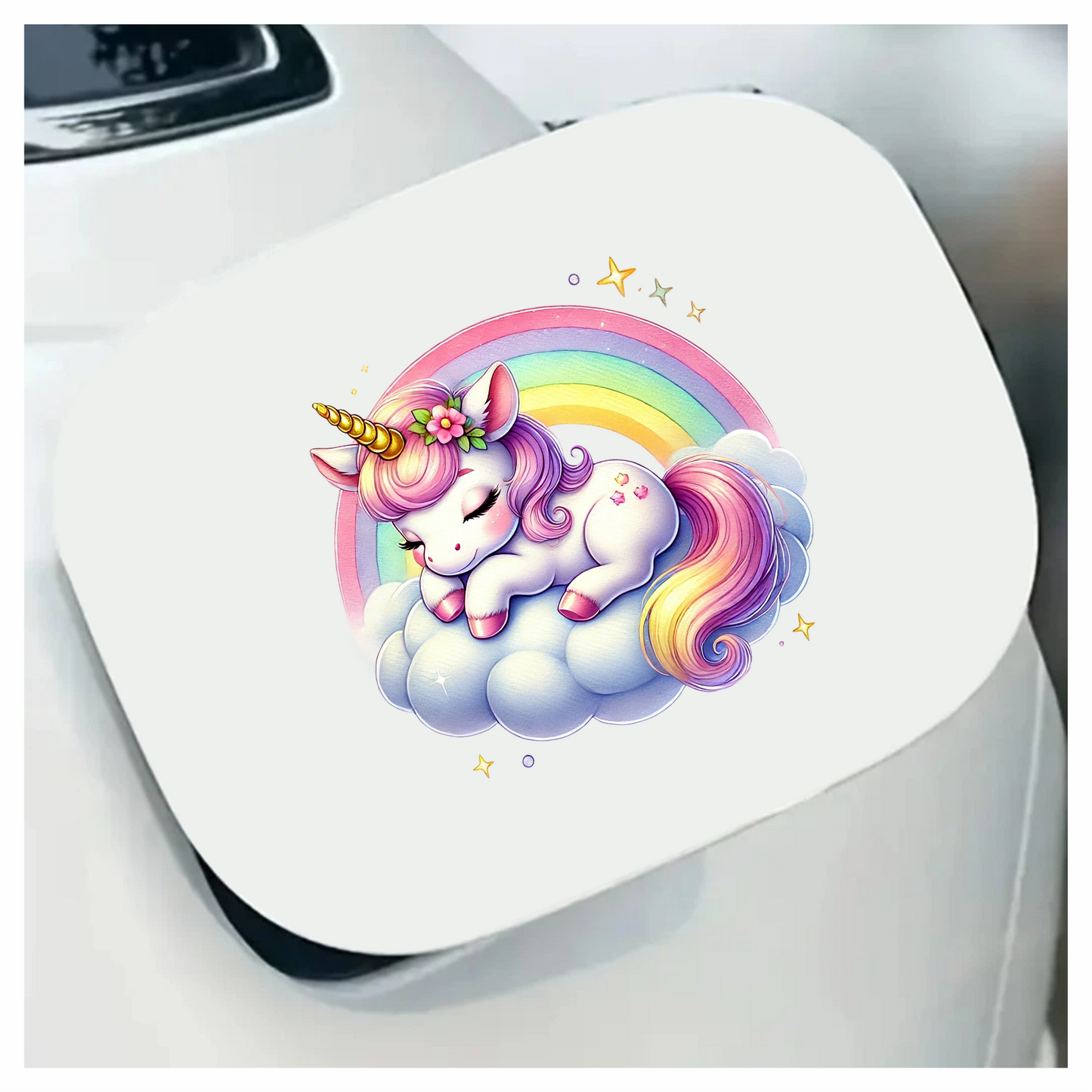 Sleeping Unicorn Pony Pink Rainbow Cloud Vinyl Decal Sticker