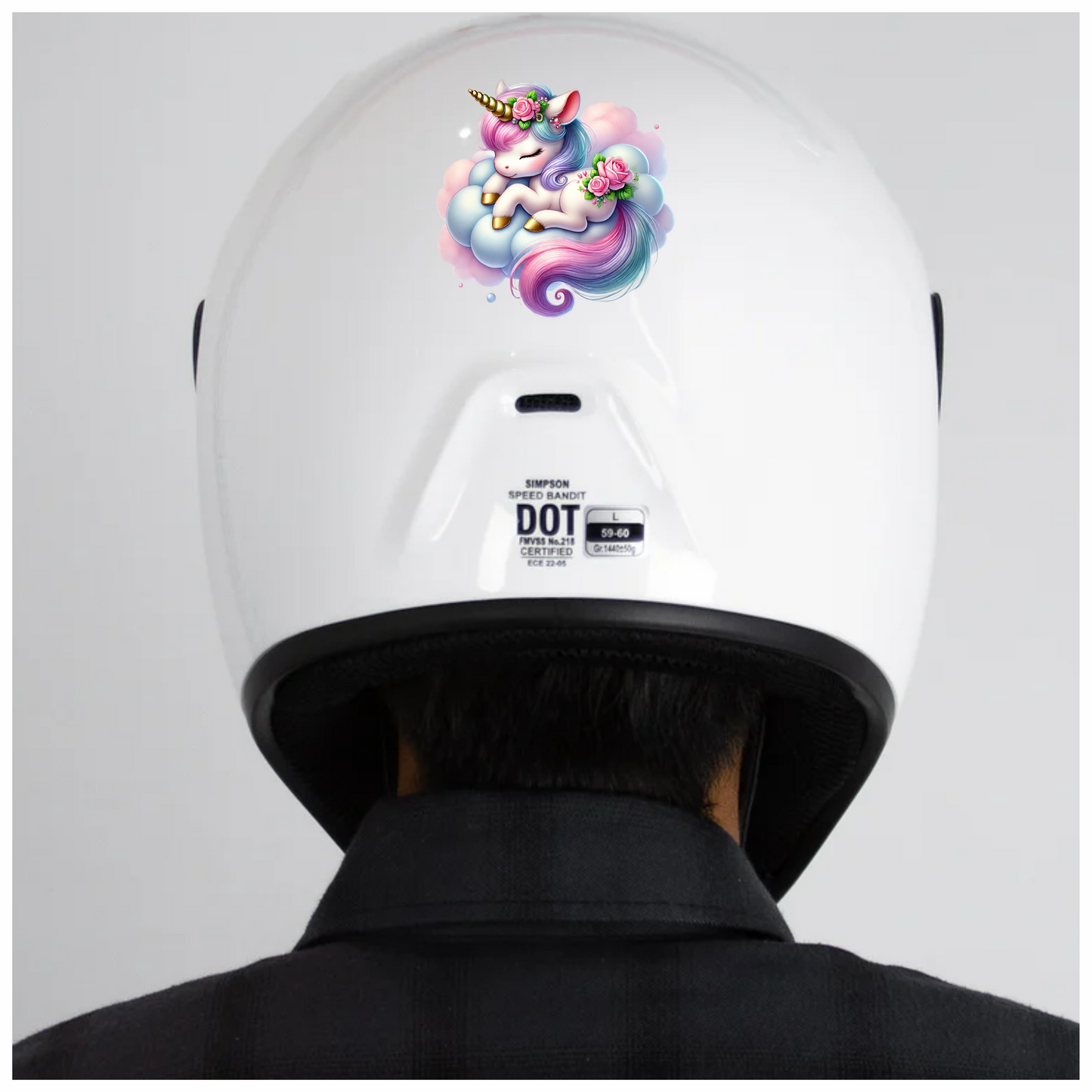 Sleeping Unicorn Pony Pink Cloud Vinyl Decal Sticker