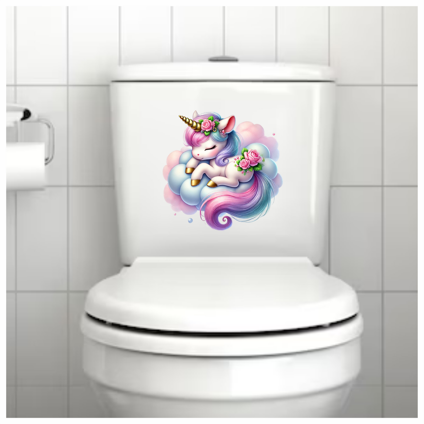 Sleeping Unicorn Pony Pink Cloud Vinyl Decal Sticker