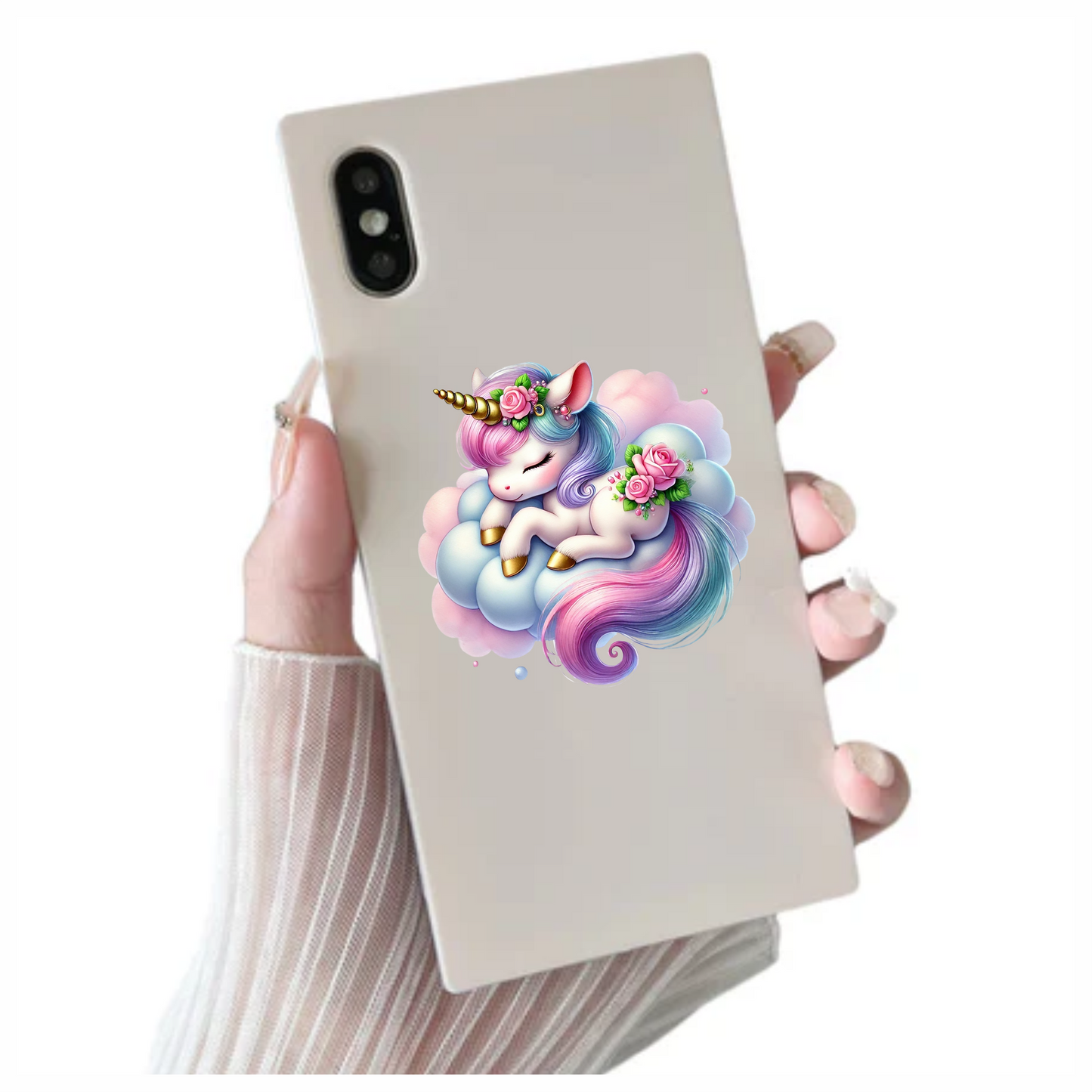 Sleeping Unicorn Pony Pink Cloud Vinyl Decal Sticker