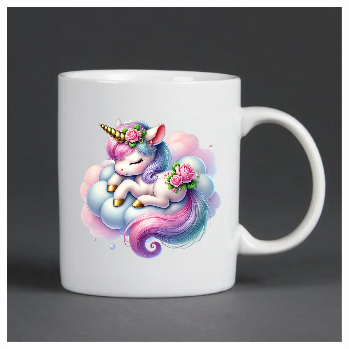 Sleeping Unicorn Pony Pink Cloud Vinyl Decal Sticker