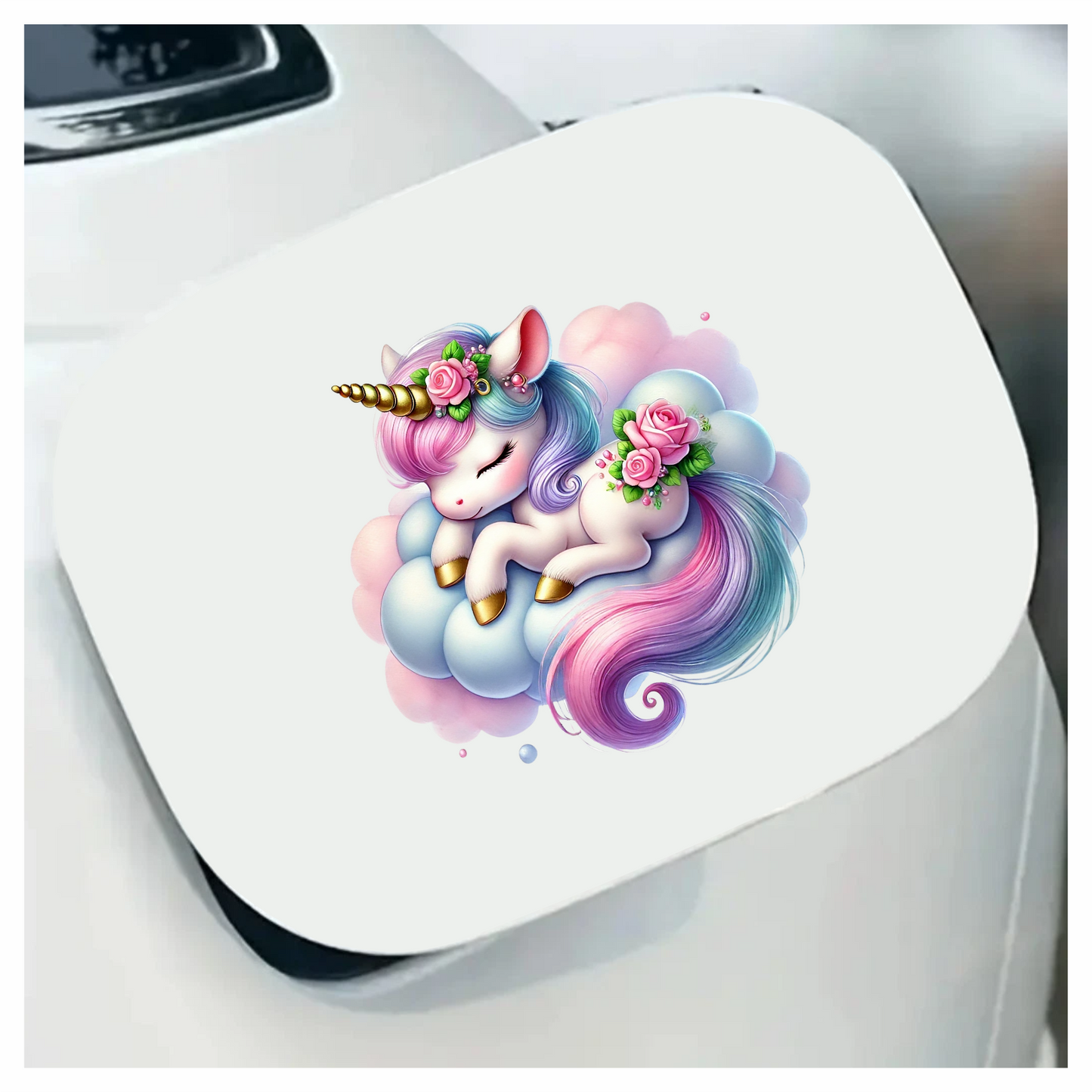 Sleeping Unicorn Pony Pink Cloud Vinyl Decal Sticker