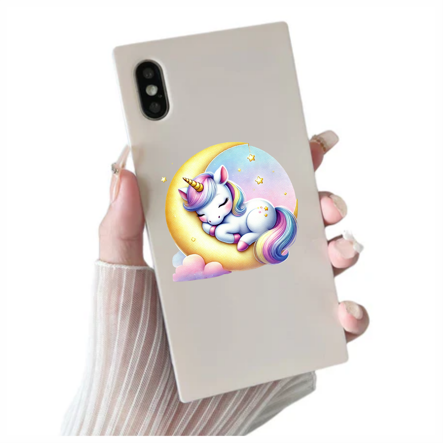 Unicorn Foal Sleeping Moon Pastel Vinyl Decal Sticker