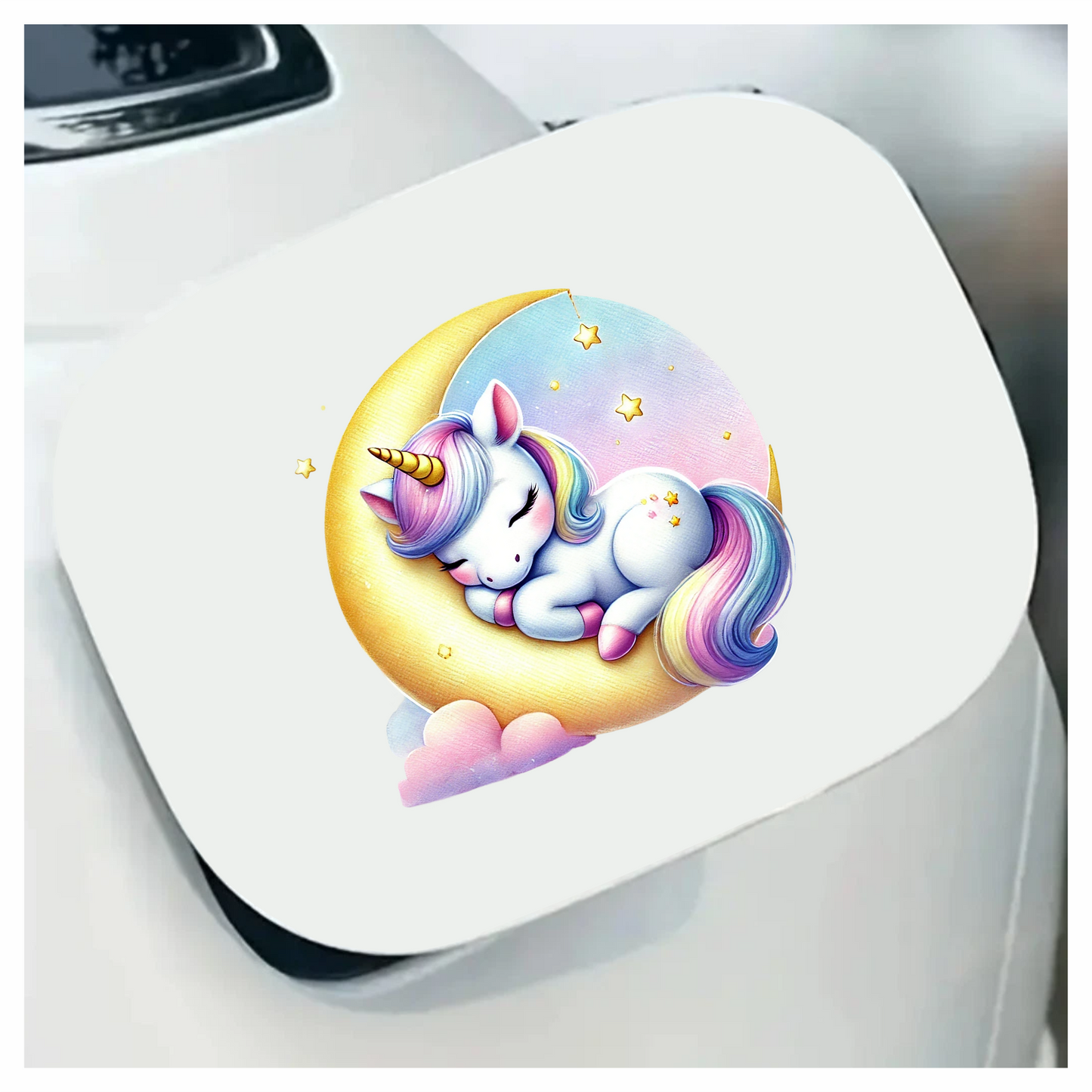 Unicorn Foal Sleeping Moon Pastel Vinyl Decal Sticker