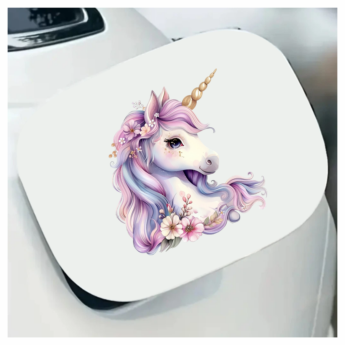 Unicorn Horse Pastel Pink Flowers Vinyl Decal Sticker