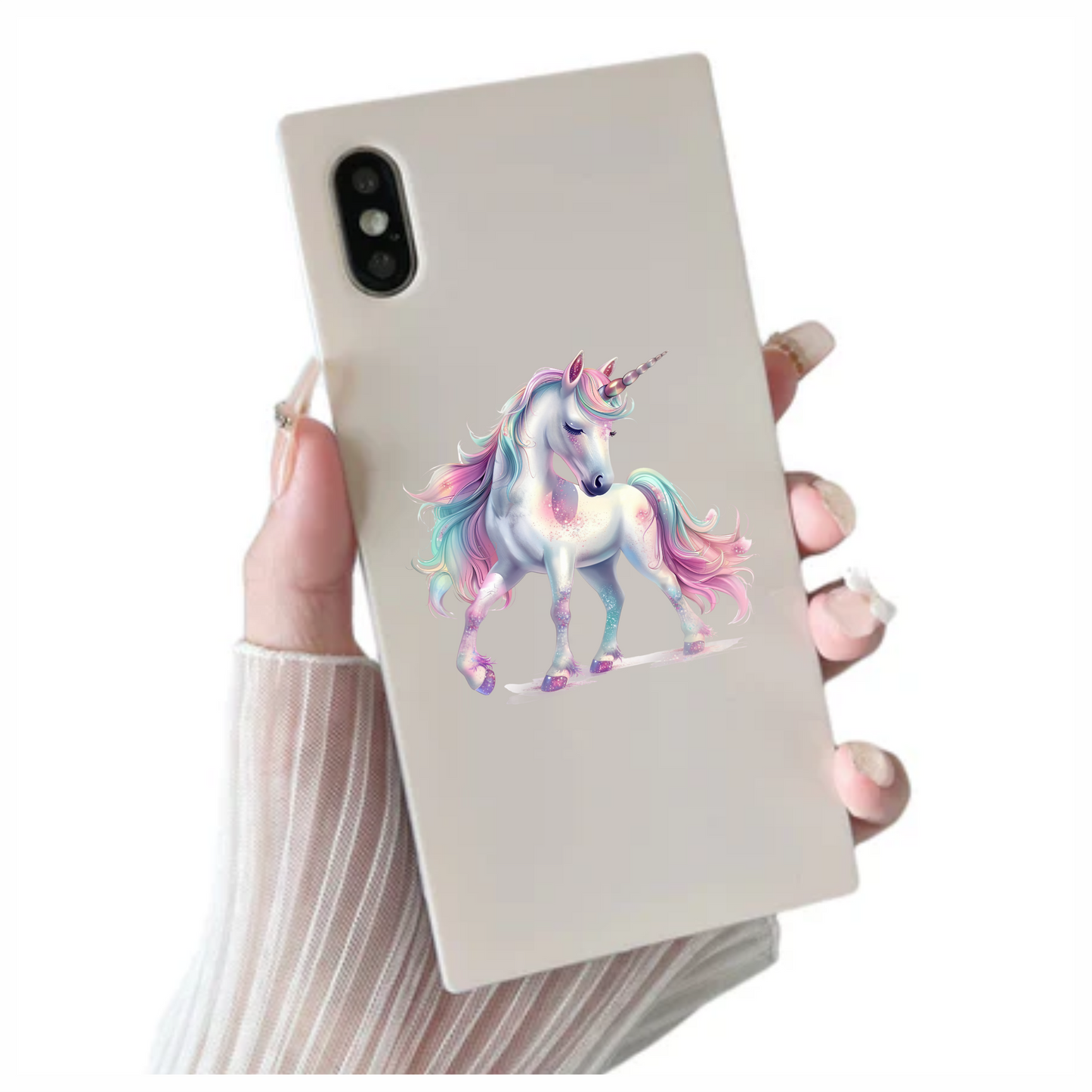 Graceful Unicorn Horse Pastel Pink Vinyl Decal Sticker
