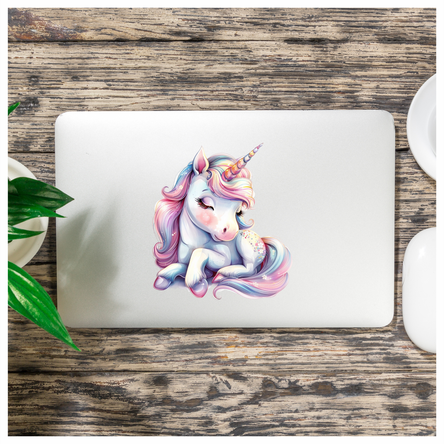 Cute Unicorn Pony With Pink Vinyl Decal Sticker