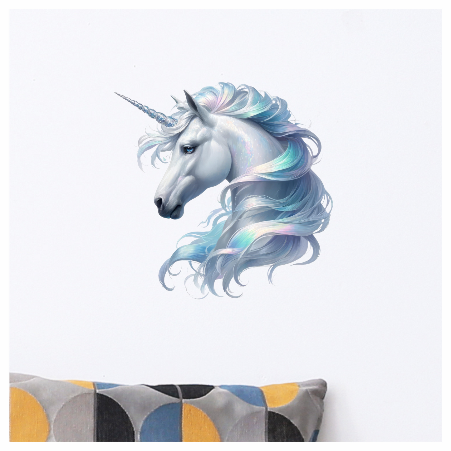Majestic White Unicorn Horse Head Vinyl Decal Sticker