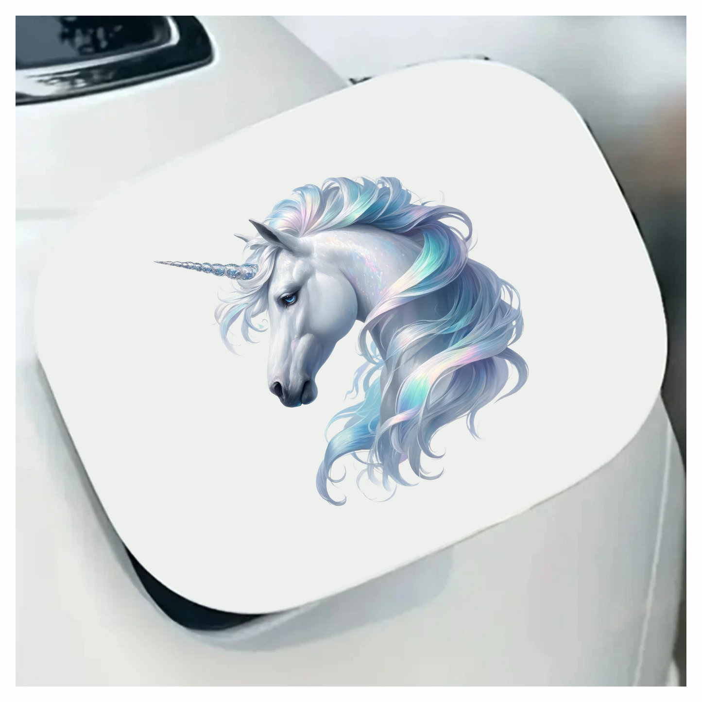 Majestic White Unicorn Horse Head Vinyl Decal Sticker