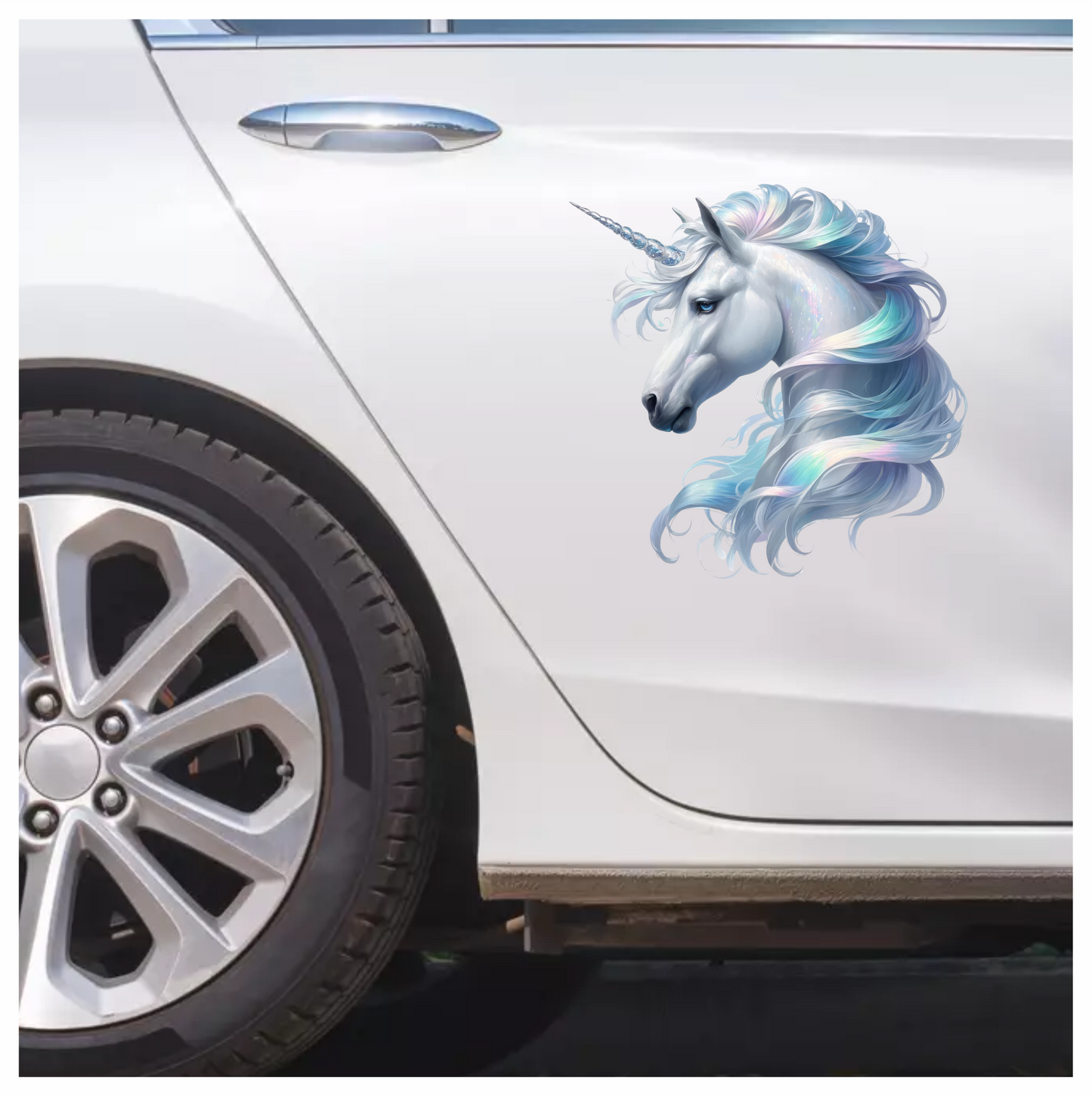 Majestic White Unicorn Horse Head Vinyl Decal Sticker