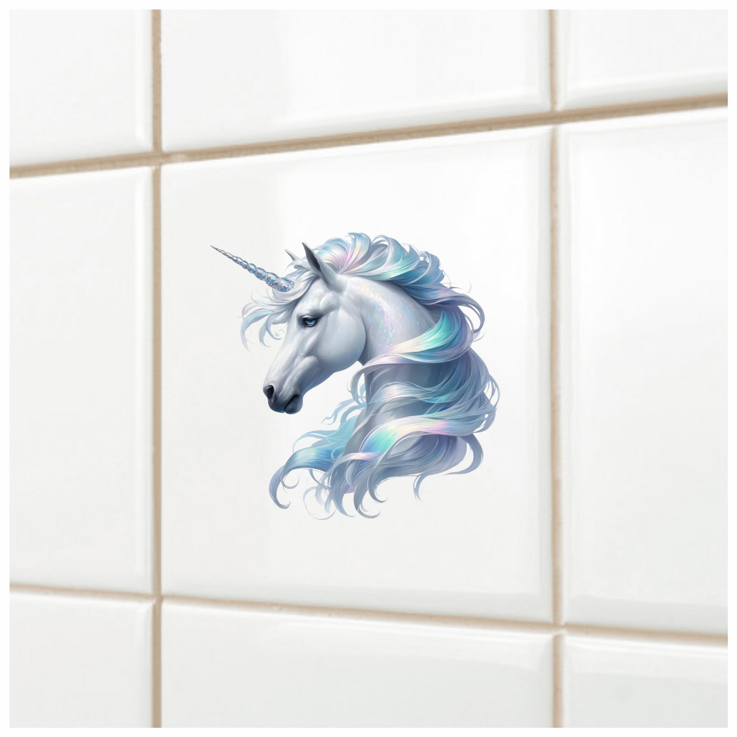 Majestic White Unicorn Horse Head Vinyl Decal Sticker