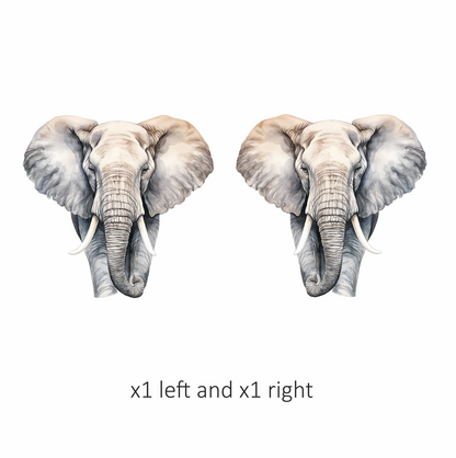 Grey African Elephant With Tusks And Large Ears Vinyl Decal Sticker