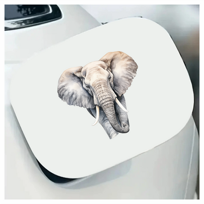 Grey African Elephant With Tusks And Large Ears Vinyl Decal Sticker