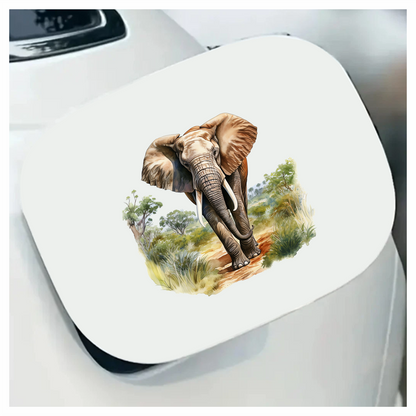 African Elephant Brown Grey Tusks Tall Wild Grassland Vinyl Decal Sticker