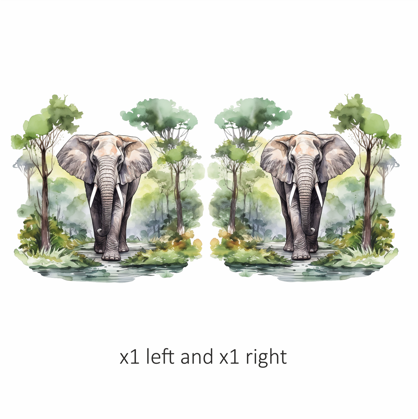 African Ashen Elephant Amidst Abundant Azure Arbor Vinyl Decal Sticker