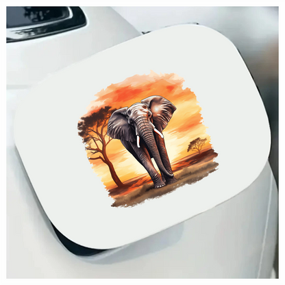 African Elephant Sunset Orange Landscape Vinyl Decal Sticker