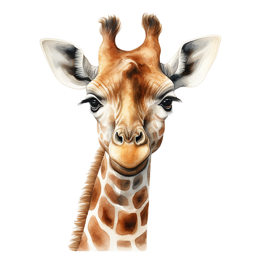 Illustration of a giraffe's head on a white background vinyl sticker.