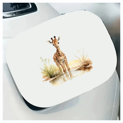 Brown Baby Giraffe Water Reflection Vinyl Sticker Decal
