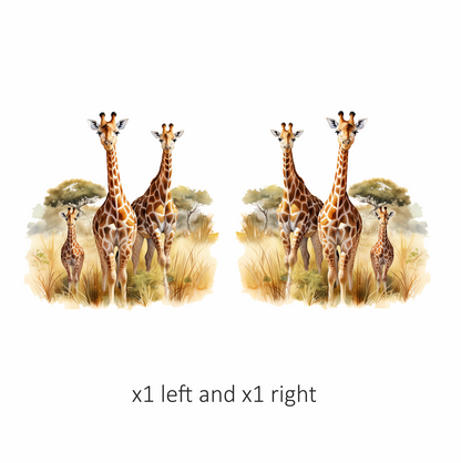 Giraffe Family Safari Brown Vinyl Decal Sticker