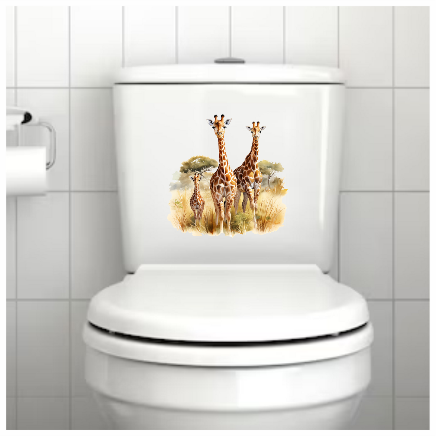 Giraffe Family Safari Brown Vinyl Decal Sticker