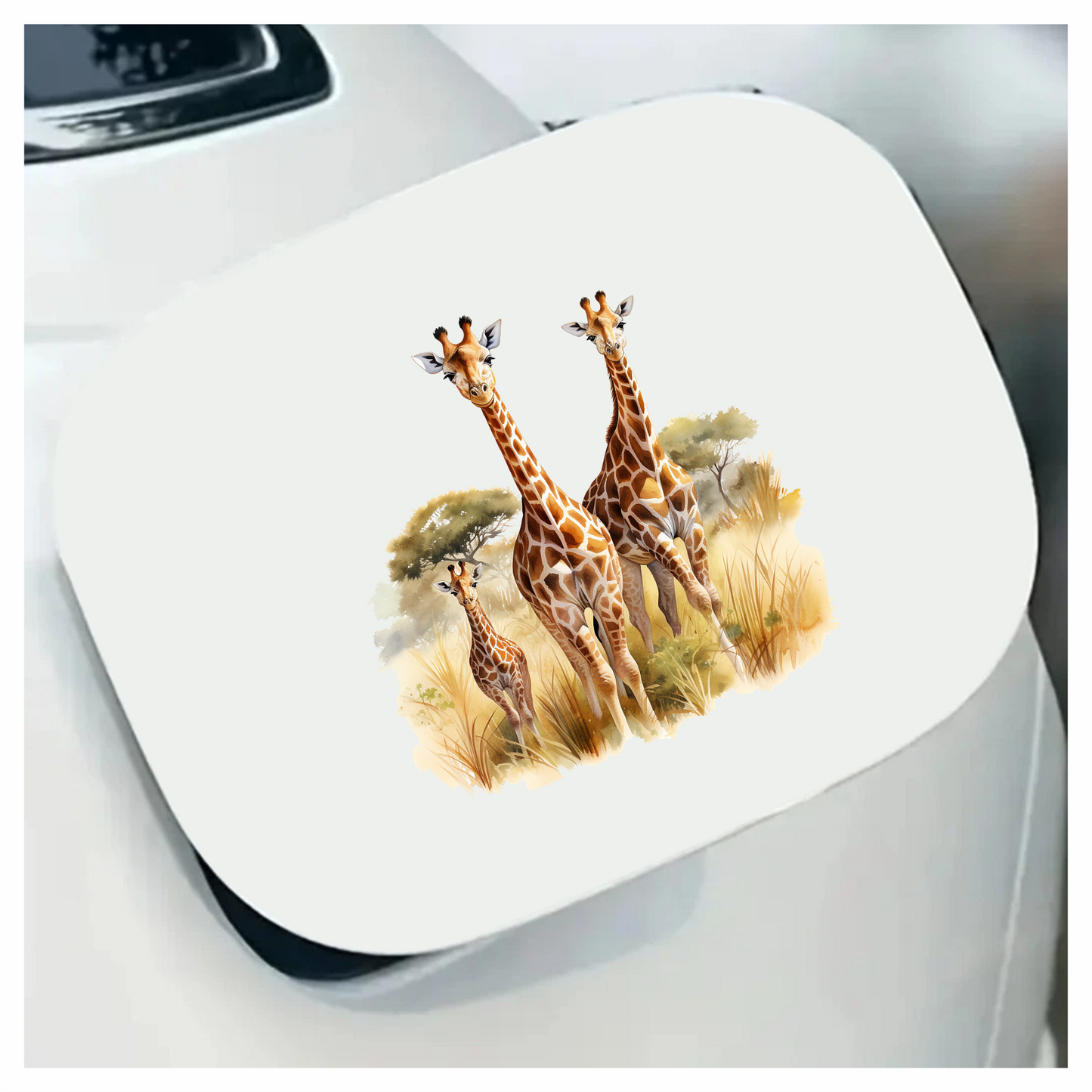 Giraffe Family Safari Brown Vinyl Decal Sticker